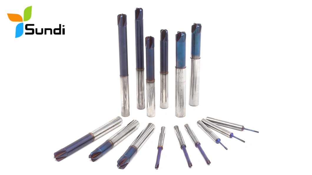 Non-Standard Ball Nose 2mm 4mm 8mm Long Blade High Feed 4 Flutes Solid CNC Milling Tools Solid Carbide Square End Mills